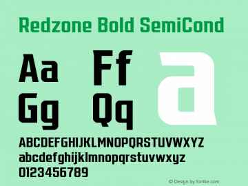 Redzone Bold SemiCond Version 3.001;hotconv 1.0.109;makeotfexe 2.5.65596图片样张