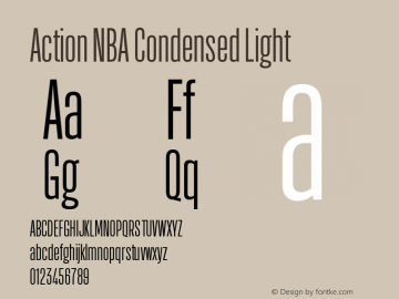 Action NBA Condensed Light Regular Version 1.001;PS 001.001;hotconv 1.0.72;makeotf.lib2.5.5900图片样张