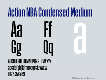 Action NBA Condensed Medium Regular Version 1.001;PS 1.001;hotconv 1.0.72;makeotf.lib2.5.5900图片样张
