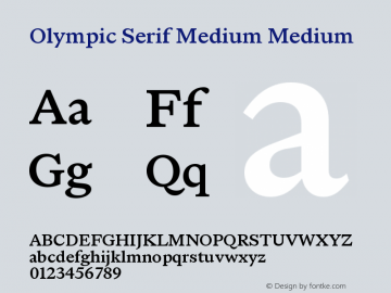 Olympic Serif Medium Version 1.000图片样张