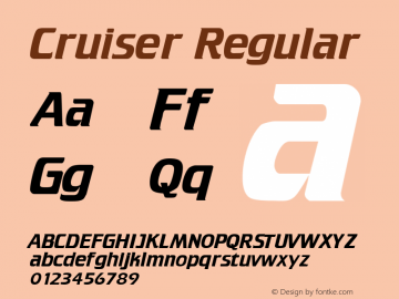 Cruiser Regular Altsys Fontographer 4.1 5/15/95 Font Sample