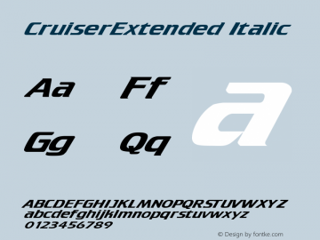 CruiserExtended Italic Altsys Fontographer 4.1 5/15/95图片样张