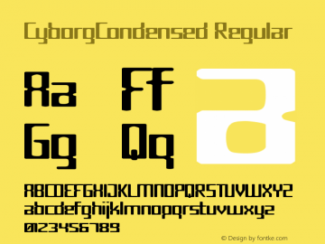 CyborgCondensed Regular Altsys Fontographer 4.1 5/15/95图片样张