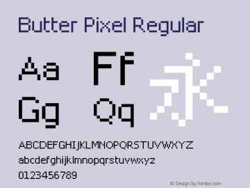 Butter Pixel Version 1.00;July 3, 2020;FontCreator 12.0.0.2567 64-bit图片样张