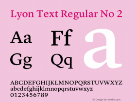 Lyon Text Regular No 2 Version 001.002 2009图片样张