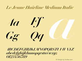 Le Jeune Hairline Medium Italic Version 1.1 2016图片样张