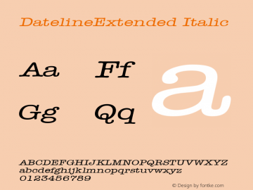 DatelineExtended Italic Rev. 003.000图片样张