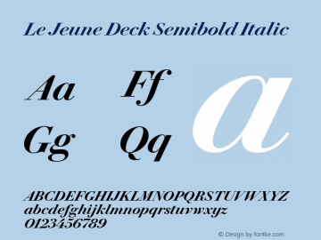 Le Jeune Deck Semibold Italic Version 1.1 2016图片样张