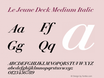 Le Jeune Deck Medium Italic Version 1.1 2016图片样张