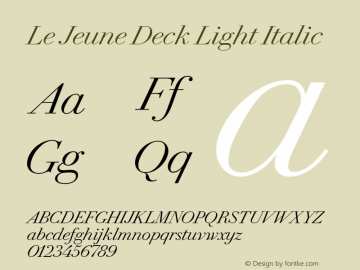 Le Jeune Deck Light Italic Version 1.1 2016图片样张