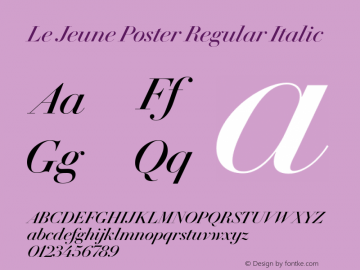 LeJeunePoster-RegularItalic Version 1.1 2016图片样张