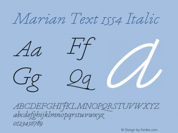 Marian Text 1554 Roman Italic Version 1.1 2014图片样张