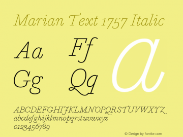 Marian Text 1757 Roman Italic Version 1.1 2014图片样张