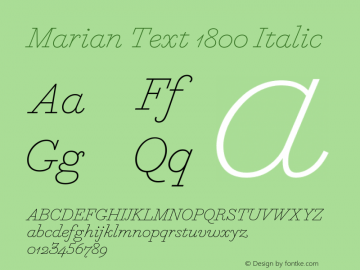 Marian Text 1800 Roman Italic Version 1.1 2014图片样张