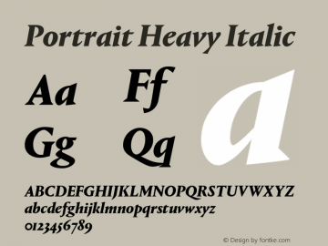 Portrait Heavy Italic Version 1.1 2013图片样张