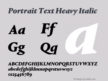 Portrait Text Heavy Italic Version 1.1 2013图片样张