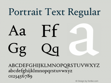 Portrait Text Regular Version 1.1 2013图片样张