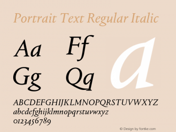 Portrait Text Regular Italic Version 1.1 2013图片样张