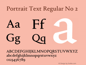 Portrait Text Regular No 2 Version 1.1 2013图片样张