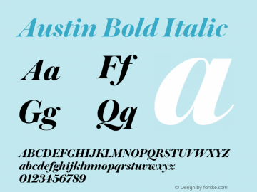 Austin Bold Italic Version 1.1 2016图片样张
