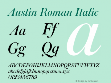 Austin Roman Italic Version 1.1 2016图片样张