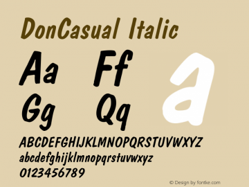 DonCasual Italic Rev. 003.000图片样张