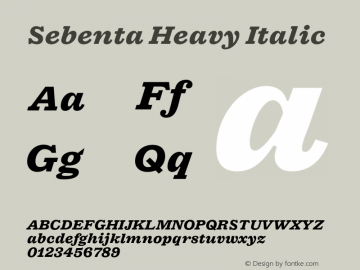 Sebenta Heavy Italic Version 1.000;FEAKit 1.0图片样张