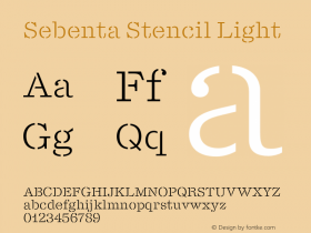 Sebenta Stencil Light Version 1.000;FEAKit 1.0图片样张