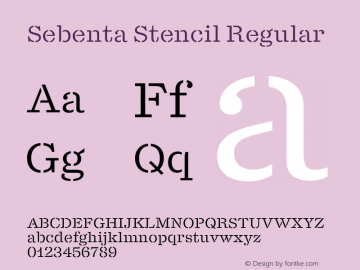 Sebenta Stencil Regular Version 1.000;FEAKit 1.0图片样张