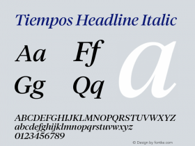 Tiempos Headline Regular Italic Version 1.008;hotconv 1.0.116;makeotfexe 2.5.65601图片样张