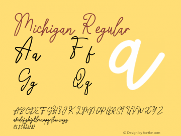 Michigan Version 1.00;March 19, 2021;FontCreator 12.0.0.2563 64-bit图片样张