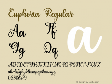 Euphoria Version 1.00;April 18, 2021;FontCreator 11.5.0.2430 64-bit图片样张