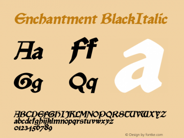 Enchantment BlackItalic Rev. 003.000 Font Sample
