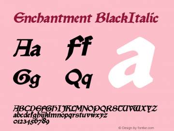 Enchantment BlackItalic Rev. 003.000 Font Sample
