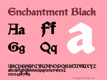 Enchantment Black Rev. 003.000 Font Sample