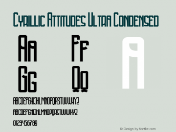 Cyrillic Attitudes Ultra Condensed Version 1.000图片样张