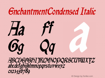 EnchantmentCondensed Italic Rev. 003.000图片样张
