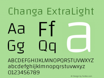 Changa-ExtraLight Version 2.002; ttfautohint (v1.5) -l 8 -r 50 -G 200 -x 14 -H 65 -D latn -f none -w G -X 