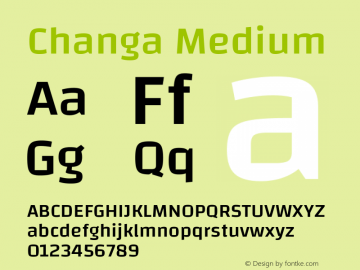 Changa-Medium Version 2.002; ttfautohint (v1.5) -l 8 -r 50 -G 150 -x 14 -H 123 -D latn -f none -w G -X 