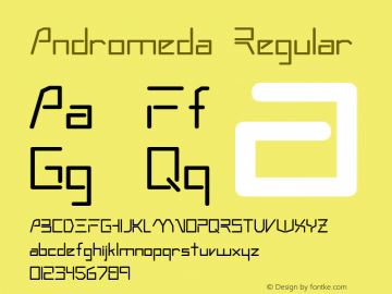 Andromeda Regular Altsys Fontographer 3.5  3/6/92 Font Sample