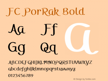 FC PorRak Bold Version 1.00 2019 by Fontcraft: Jutipong Poosumas, Suwisa Sae-ueng图片样张