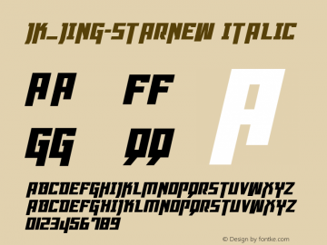 JK_JING-StarNew Italic Version 1.000 September 17 , 2019图片样张