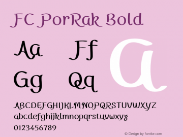 FCPorRakBold Version 1.00 2019 by Fontcraft: Jutipong Poosumas, Suwisa Sae-ueng图片样张