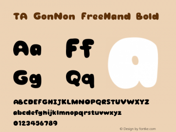 TA GonNon FreeHand Bold Version 0.100图片样张