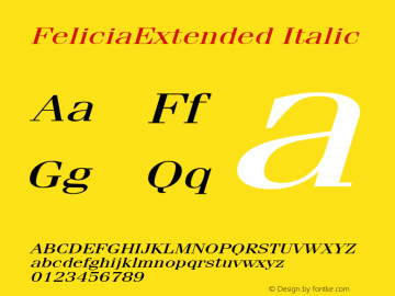 FeliciaExtended Italic Rev. 003.000图片样张