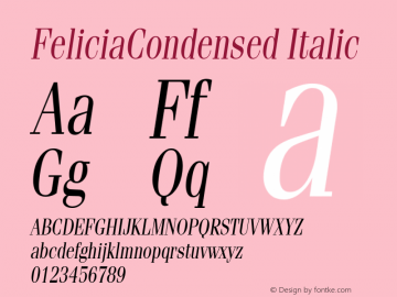 FeliciaCondensed Italic Rev. 003.000图片样张