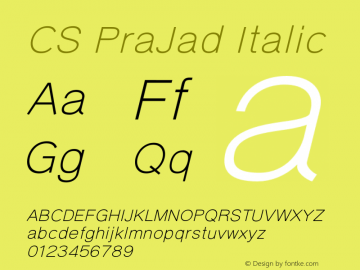 CS PraJad Italic Version 2图片样张