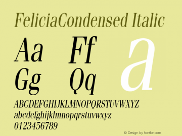 FeliciaCondensed Italic Rev. 003.000图片样张