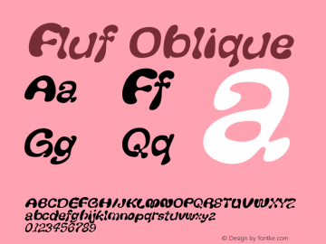 Fluf Oblique Rev. 003.000 Font Sample