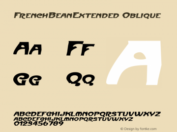 FrenchBeanExtended Oblique Rev. 003.000 Font Sample